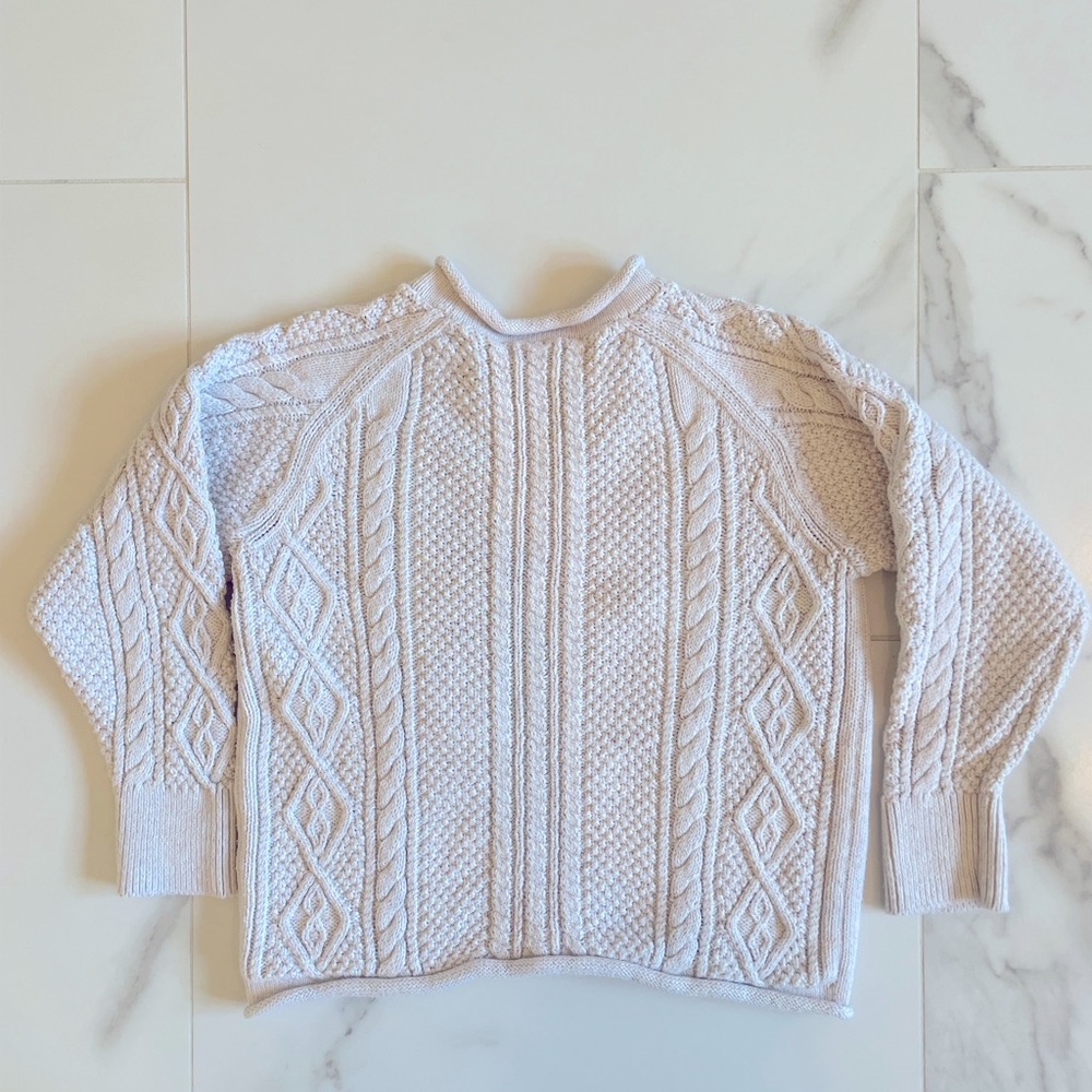 J Crew Crewcuts Boys' cable-knit rollneck sweater in Heather Natural Size XS 4-5